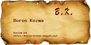 Boros Kozma névjegykártya