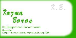 kozma boros business card